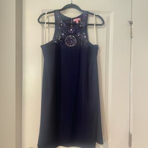 Lilly Pulitzer Midnight (Navy) Blue woman’s Dress with Embellishments.